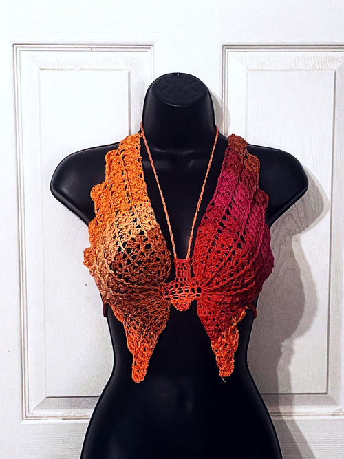 Butterfly Multicolored crochet top