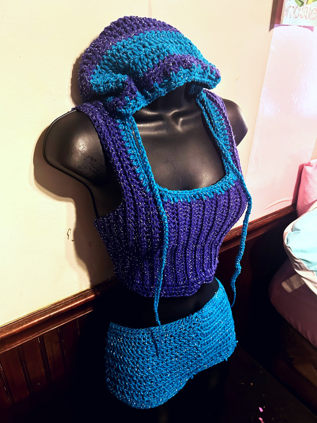 Purple crochet hoodie