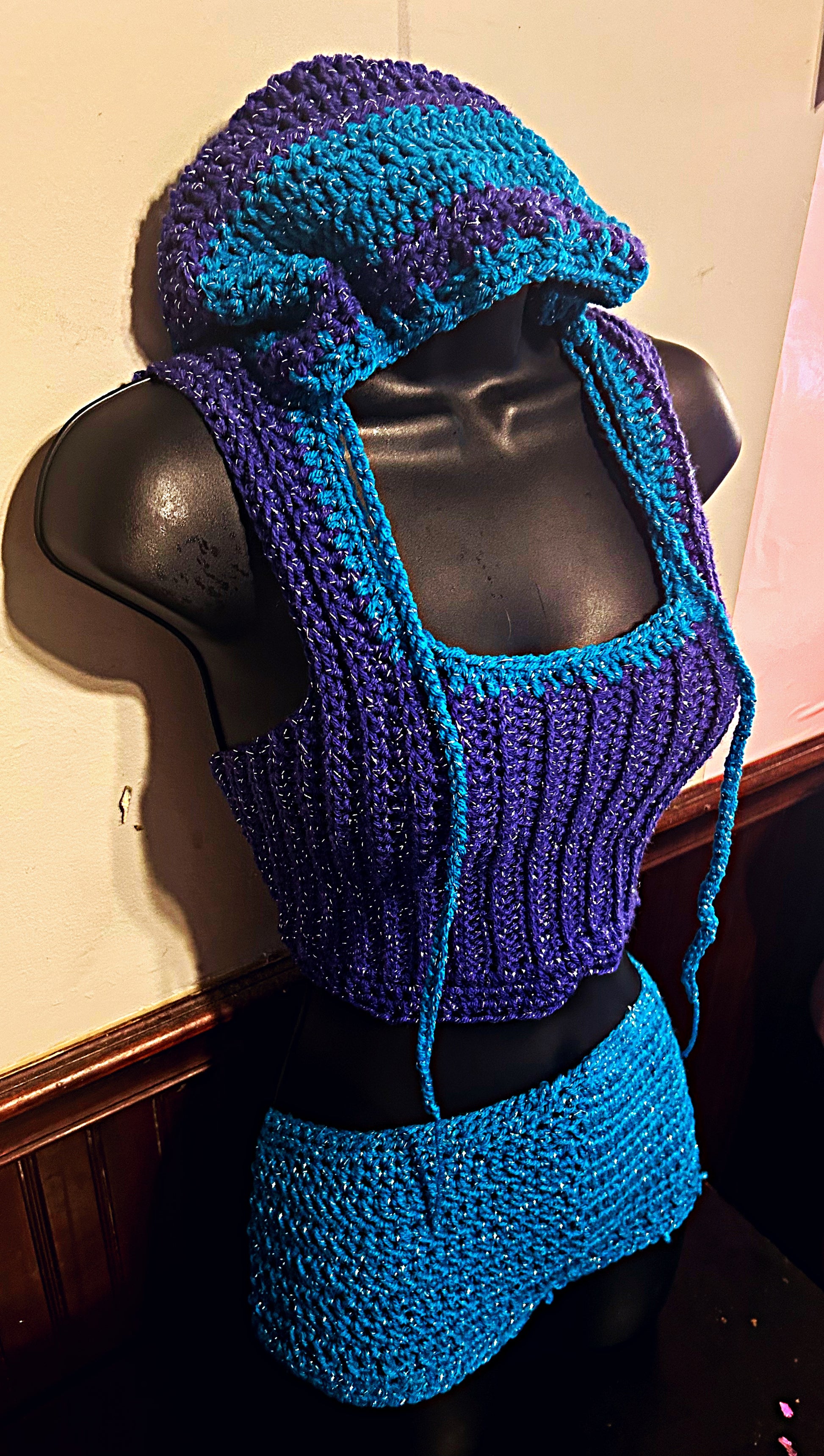 Purple crochet hoodie